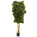 7’ Fiddle Leaf Fig Artificial Tree Beige Trunk
