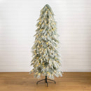 7' Flocked Down Swept Artificial Christmas Tree with 300 LED Lights