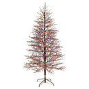 7' Frosted Berry Twig Christmas Tree with 450 Multicolored Gum Ball LED Lights and 1192 Bendable Branches