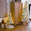 7' Flocked Down Swept Artificial Christmas Tree with 300 LED Lights