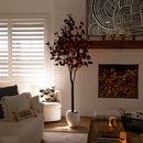 7' Pre-Lit Artificial Halloween Black Eucalyptus Tree with 420 Orange & Purple LED Lights