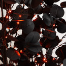 7' Pre-Lit Artificial Halloween Black Eucalyptus Tree with 420 Orange & Purple LED Lights