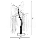 7' Pre-Lit Artificial Halloween Black Willow Tree with 600 Purple and Orange Dual Color LED Lights