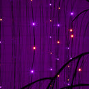7' Pre-Lit Artificial Halloween Black Willow Tree with 600 Purple and Orange Dual Color LED Lights
