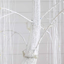 7' Pre-Lit Artificial White Willow Christmas Tree with 400 Cool White LED Light