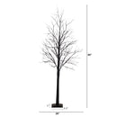 7' Pre-Lit Halloween Black Twig Artificial Tree with 390 Orange & Purple LED Lights