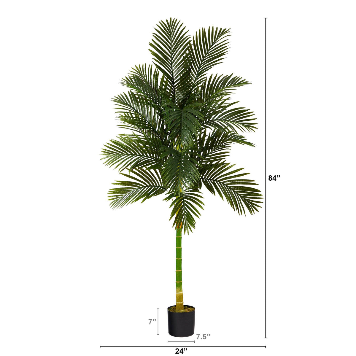 7’ Single Stalk Golden Cane Artificial Palm Tree, photo 4 of 5