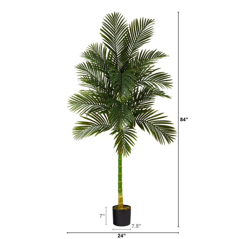 7’ Single Stalk Golden Cane Artificial Palm Tree, photo 4 of 5
