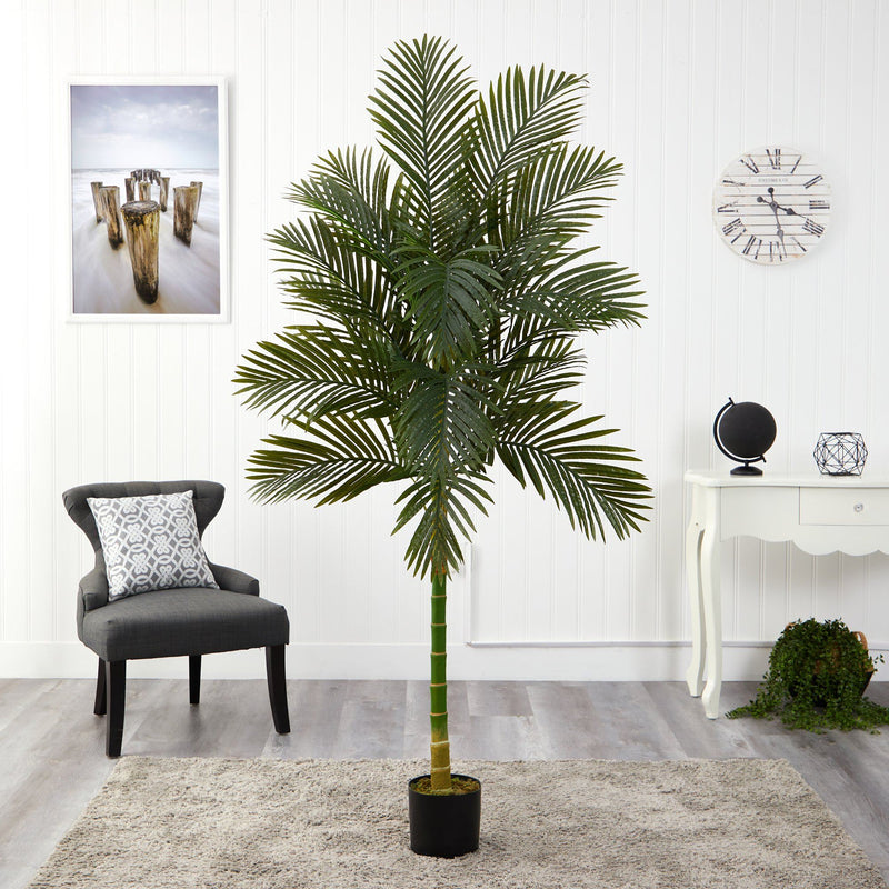 7’ Single Stalk Golden Cane Artificial Palm Tree, photo 3 of 5