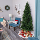 7’ Grand Teton Spruce Flat Back Artificial Christmas Tree with 220 Clear LED Lights and 953 Bendable Branches