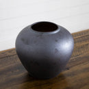 7" Black Round Urn Vase