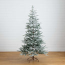 7’ Pre-Lit Artificial Flocked Woodland Fir Christmas Tree with 200 Warm White LED Lights