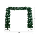 7’ Pre-Lit Artificial Holiday Green Chirstmas Pine Archway with 650 Multifunction Warm White LED Lights