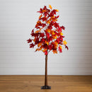 7' Pre-Lit Autumn Weeping Maple Artificial Fall Tree with 450 Warm White LED Lights