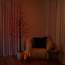 7' Pre-Lit Halloween Black Twig Artificial Tree with 390 Orange & Purple LED Lights