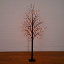 7' Pre-Lit Halloween Black Twig Artificial Tree with 390 Orange & Purple LED Lights