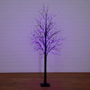 7' Pre-Lit Halloween Black Twig Artificial Tree with 390 Orange & Purple LED Lights