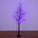 7' Pre-Lit Halloween Deluxe Black Twig Artificial Tree with 180 Orange & Purple LED Lights