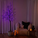 7' Pre-Lit Halloween Minimalist Twig Artificial Fall Tree with 400 Orange & Purple LED Lights