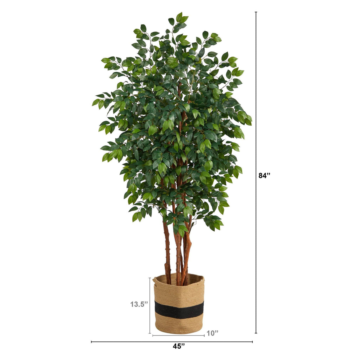 7’ Sakaki Artificial Tree in Handmade Natural Cotton Planter, photo 2 of 4