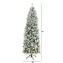 7’ Slim Flocked Montreal Fir Christmas Tree with 300 Warm White LED Lights and 995 Bendable Branches