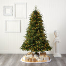 7’ Wellington Spruce “Natural Look” Artificial Christmas Tree with 400 Clear LED Lights and Pine Cones