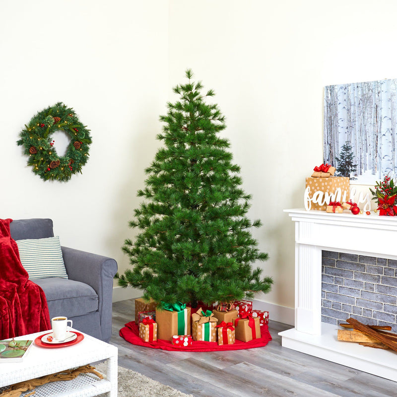 7’ Yukon Mixed Pine Artificial Christmas Tree with 1104 Bendable Branches, photo 5 of 6