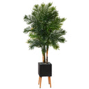 70” Areca Palm Artificial Tree in Black Planter with Stand
