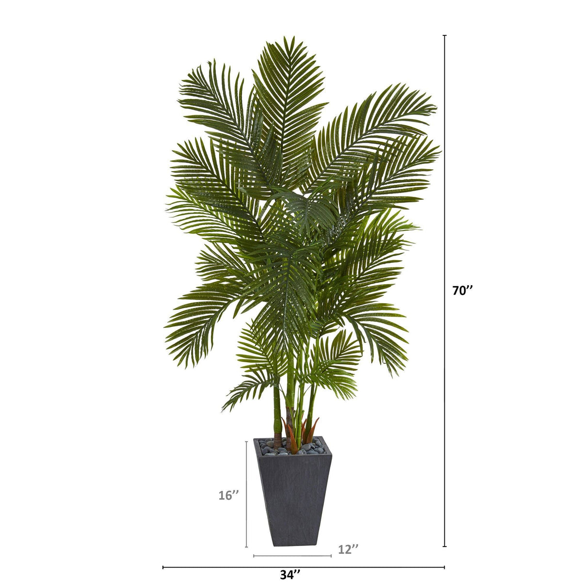 70” Areca Palm Artificial Tree in Slate Planter, photo 2 of 2