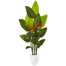 70” Bird of Paradise Artificial Plant in White Planter (Real Touch)