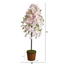 70” Cherry Blossom Artificial Tree in Wicker Planter