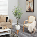 70” Eucalyptus Artificial Tree in White Planter with Stand
