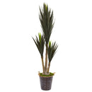 70” Yucca Artificial Plant in Metal Planter
