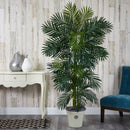 74” Golden Cane Artificial Palm Tree in Decorative Planter
