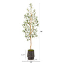 74” Olive Artificial Tree in Ribbed Metal Planter
