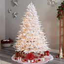7.5' Candle Lit White Artificial Christmas Tree with 900 LED “Candle Lights” and 1703 Bendable Branches