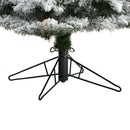 7.5' Flocked British Columbia Mountain Fir Artificial Christmas Tree with 95 Multi Color Globe Bulbs and 1113 Branches