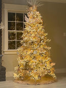 7.5' Flocked Grand Northern Rocky Fir Artificial Christmas Tree with 6672 Warm Cluster (Multifunction) LED Lights and 1071 Bendable Branches