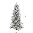 7.5’ Flocked Livingston Fir Artificial Christmas Tree with Pine Cones and 1336 Bendable Branches