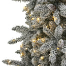 7.5’ Flocked Livingston Fir Artificial Christmas Tree with Pine Cones and 500 Warm LED Lights