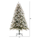 7.5’ Flocked South Carolina Spruce Artificial Christmas Tree with 600 Clear Lights and 1537 Bendable Branches