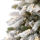 7.5’ Flocked South Carolina Spruce Artificial Christmas Tree with 600 Clear Lights and 1537 Bendable Branches