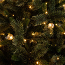 7.5' Artificial Christmas Tree with 450 Warm White Clear Globe Bulbs and LED Lights