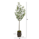 75” Olive Artificial Tree in Ribbed Metal Planter