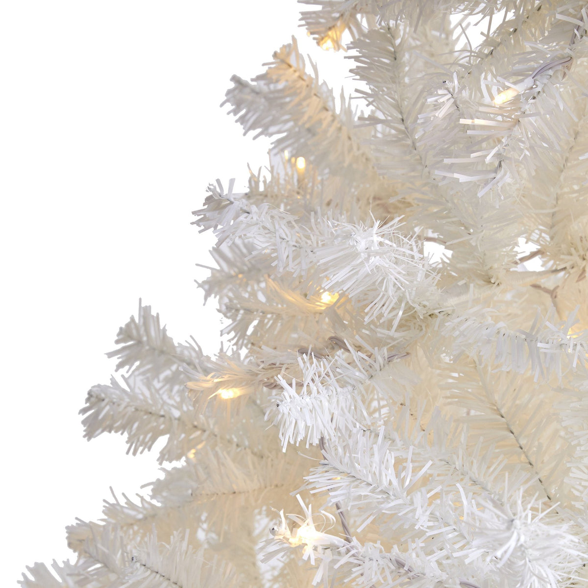 7.5' White Artificial Christmas Tree with 1380 Bendable Branches and 400 Clear LED Lights, photo 3 of 7