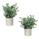 8" Artificial Baby Blue Eucalyptus in Decorative Planter - Set of 2