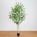 8' Artificial Birch Tree with Real Touch Leaves