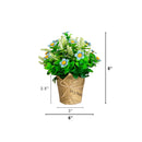 8" Artificial Daisy Plant in Newspaper Wrapped Planter -Set of 3