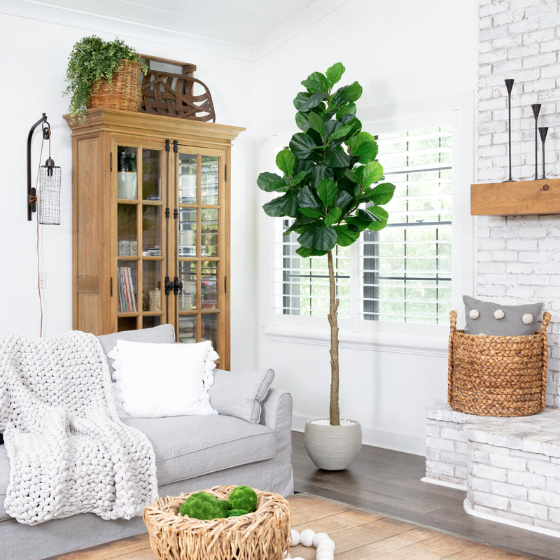 8’ Artificial Fiddle Leaf Fig Tree, photo 3 of 5