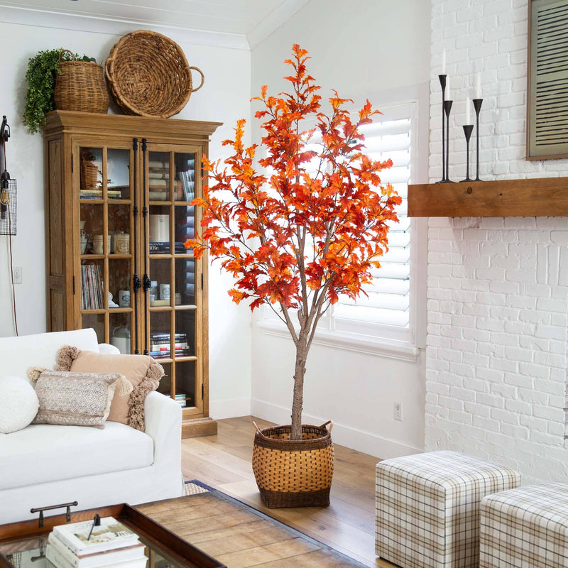 8’ Autumn Oak Artificial Fall Tree, photo 3 of 8